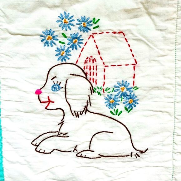 Handcrafted Hand Embroidered Baby Blanket with Animals Baby Shower Gift - Picture 10 of 12